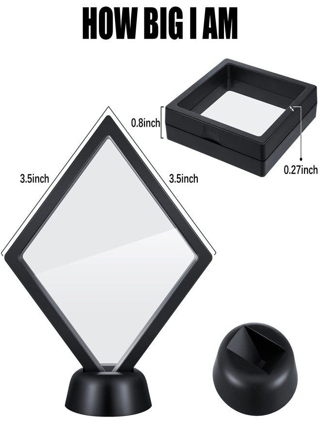 Leelosp 40 Pcs 3D Floating Display Cases 3D Floating Framed Black Coin Display Stand for Antique Challenge Coins, Medals, Jewelry, Shells, Gems, Minerals, Rocks, Specimen, Pins, 3.5 x 3.5 x 0.8 Inches - Image 2